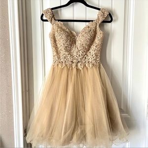 May Queen Gold Party Dress